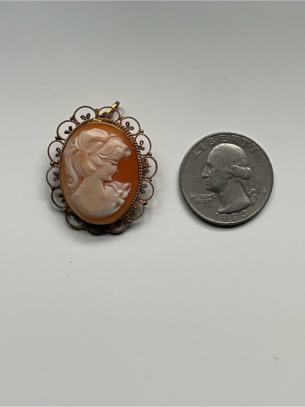Vintage Shell Cameo Brooch/Pendant - Picture 3 of 3